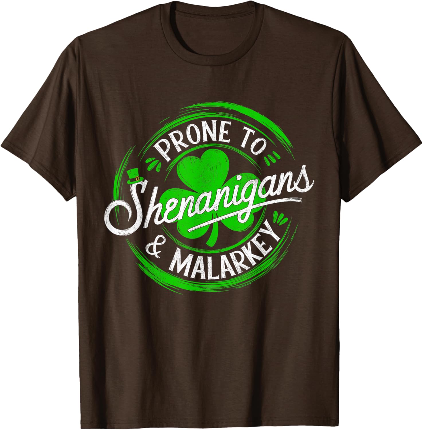 Prone to Shenanigans St Patrick's Day Shamrock T-Shirt for Fun Celebrations - 7