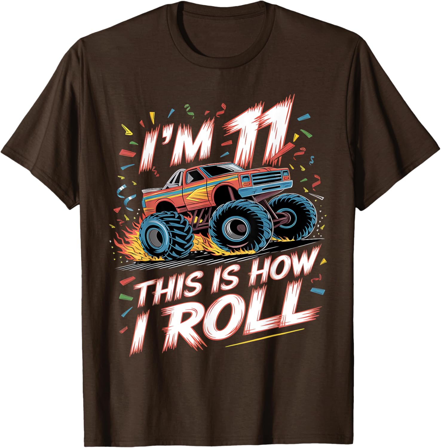 Monster Truck 11th Birthday Shirt for Boys - Fun Birthday T-Shirt - 12