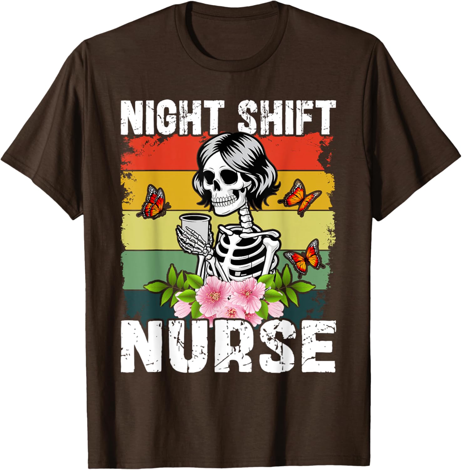 Funny Night Shift Nurse Skeleton T-Shirt for Healthcare Professionals - 10