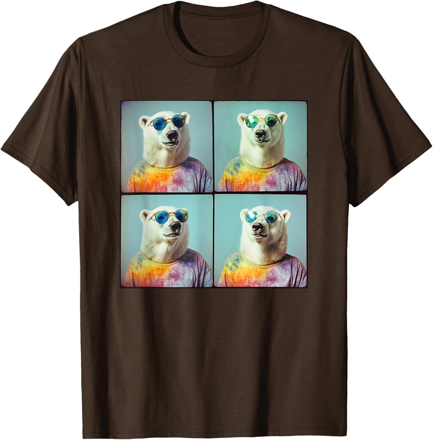 Colorful Tie Dye Polar Bear T-Shirt for Unique Hippie Style Fun - 13