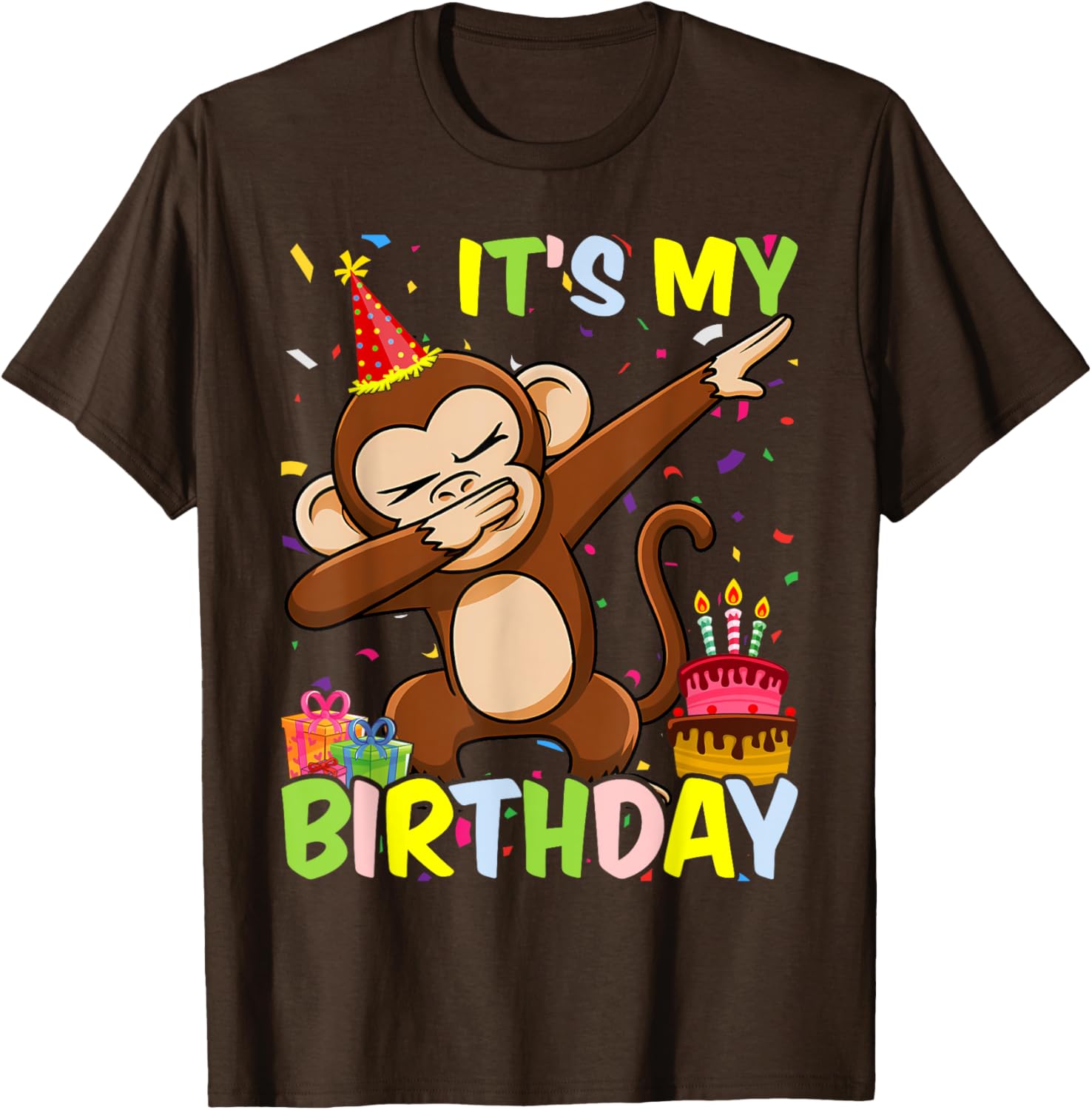 It's My Birthday Monkey T-Shirt Fun Party Outfit for Kids and Adults - 4