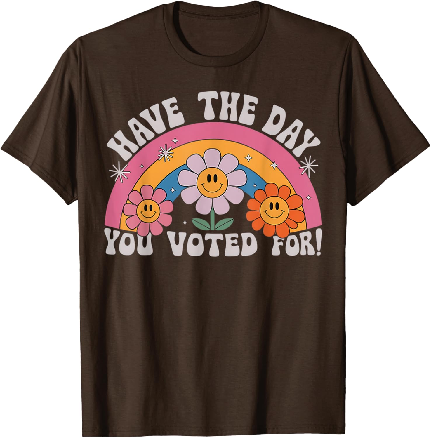 Funny Groovy Rainbow Flower T-Shirt Perfect for Voting Day Pride - 15