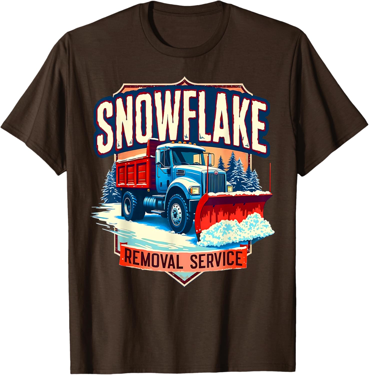 Snowflake Removal Service Truck Winter Supporter T-Shirt for Snow Days - 13