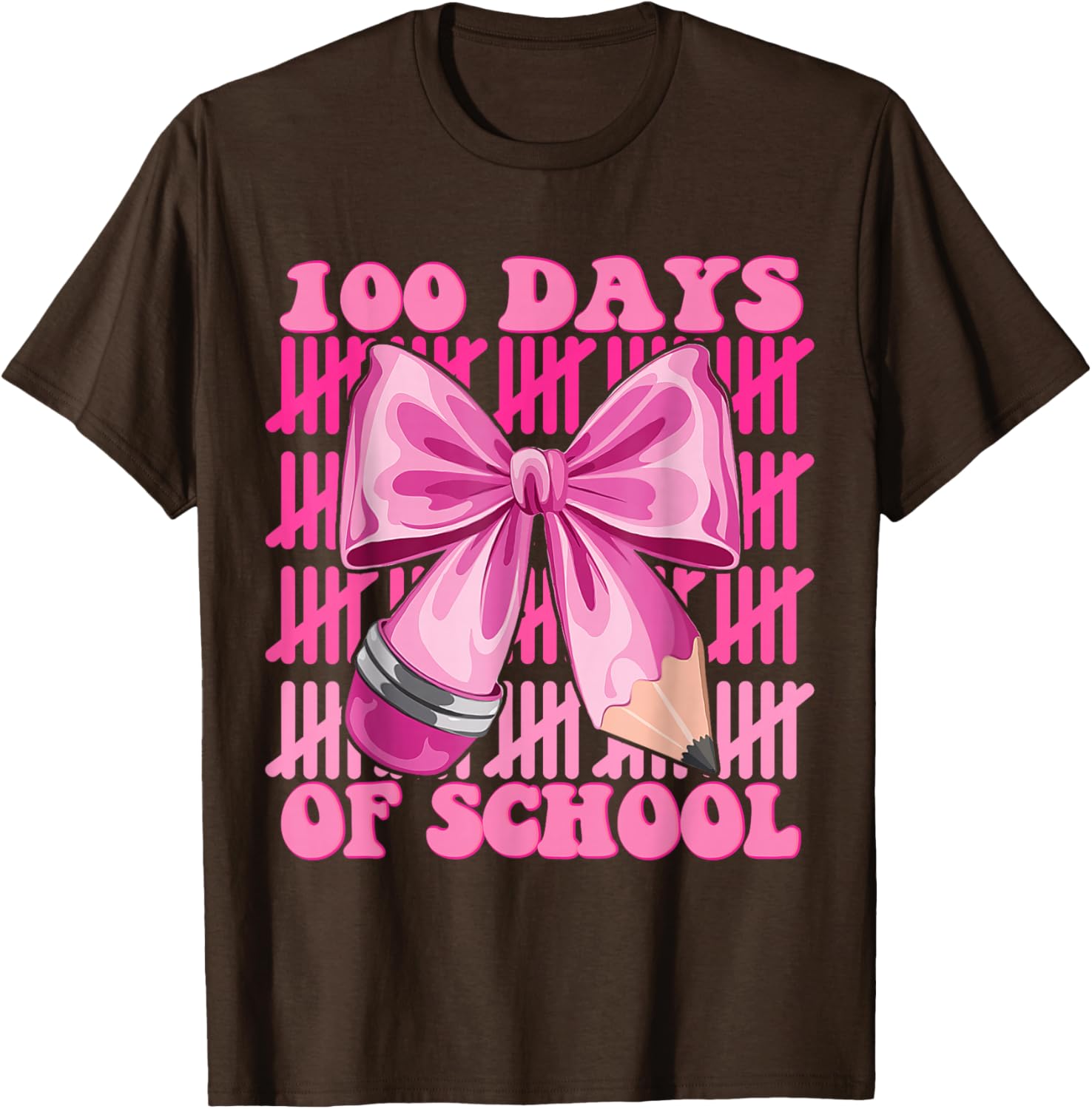 100 Days of School Girls Coquette Bow T-Shirt for Celebrating Milestones - 8
