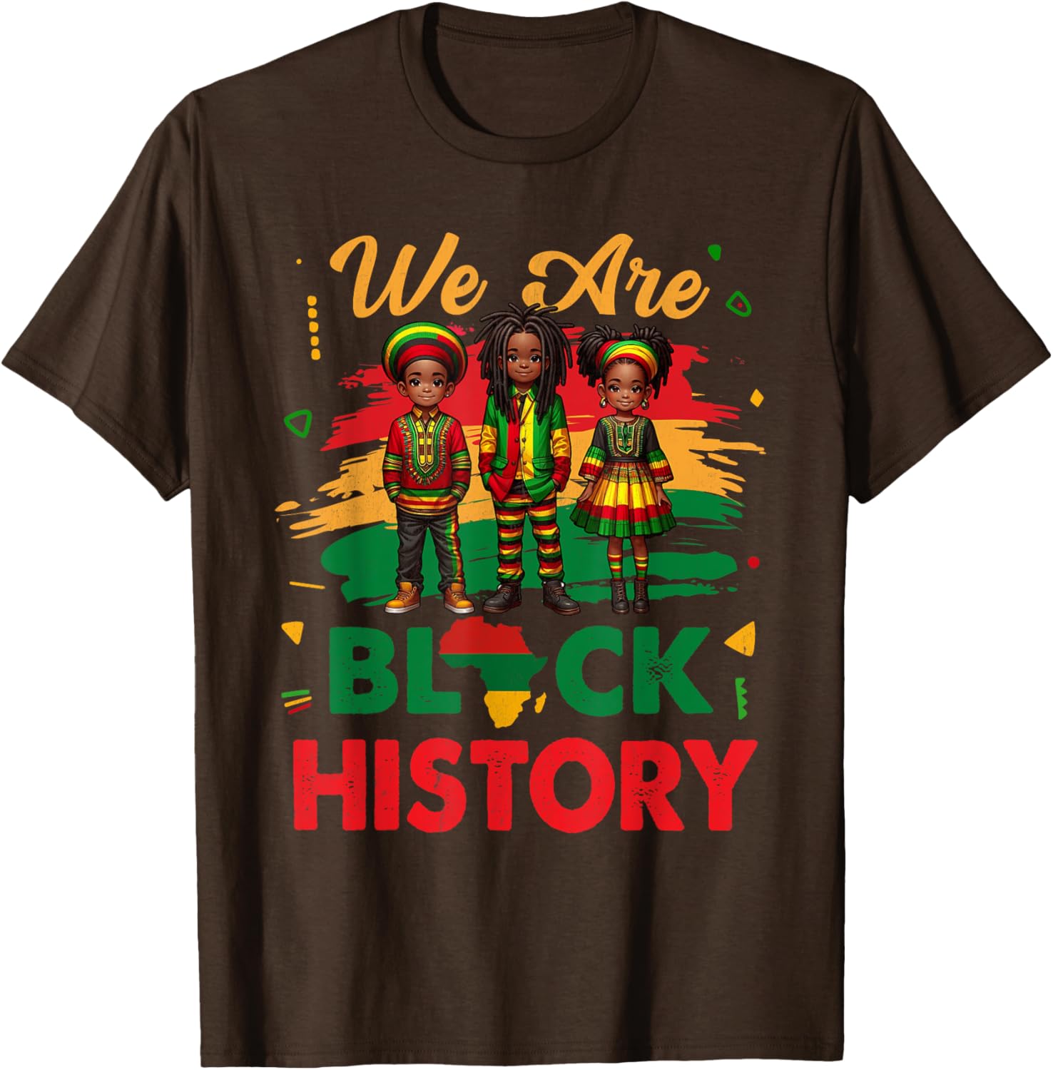 Black History Month Map T-Shirt for African Kids Boys and Girls - 23
