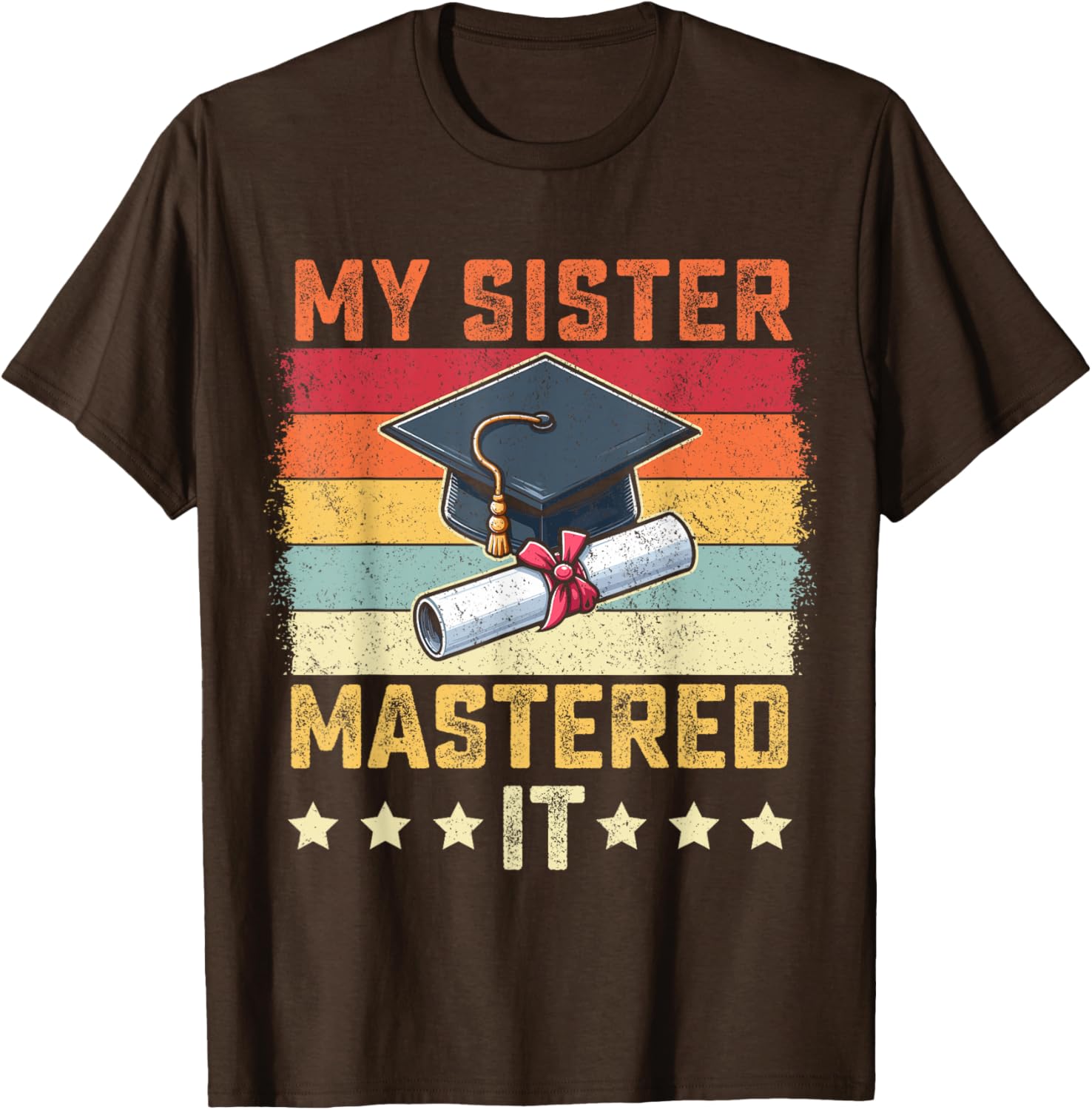 My Sister Mastered It Vintage Graduation T-Shirt for Proud Family Celebrations - 9