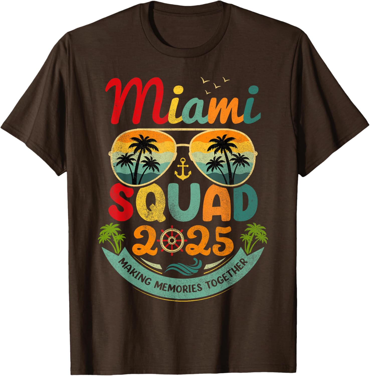 Miami Squad 2025 Vintage Beach Vacation T-Shirt for Group Fun - 10