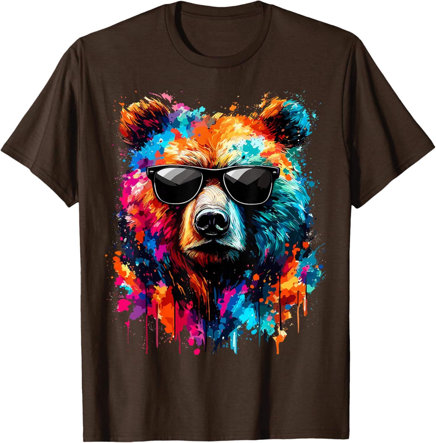 Colorful Bear with Sunglasses T-Shirt for Wildlife Lovers and Adventures - 9