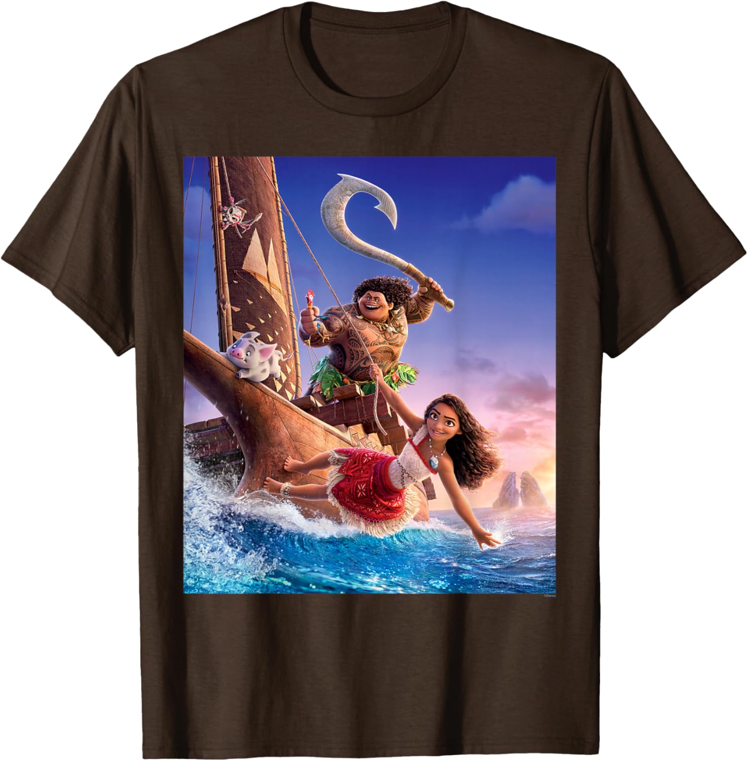 Disney Moana Adventure T-Shirt with Maui and Friends for Kids and Adults - 26