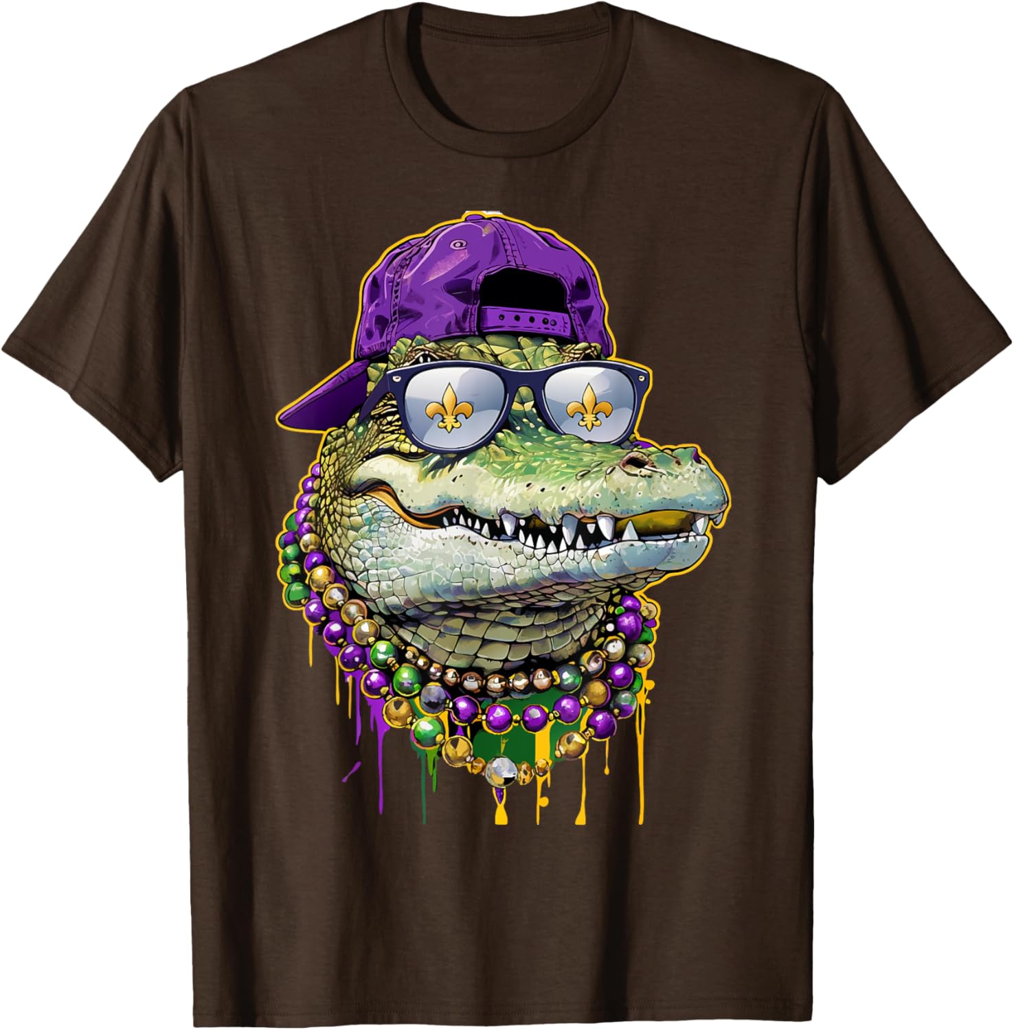 Mardigator Mardi Gras Alligator Costume T-Shirt for Men and Women - 14