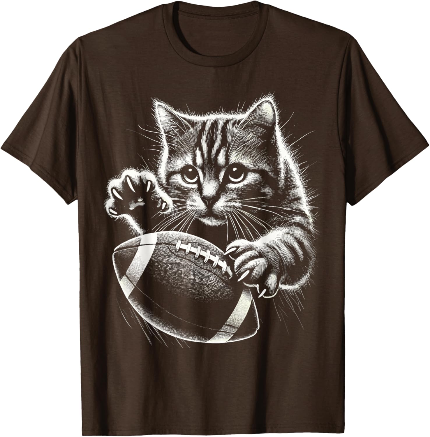 Funny American Football Cat T-Shirt for Pet Lovers and Sports Fans - 10