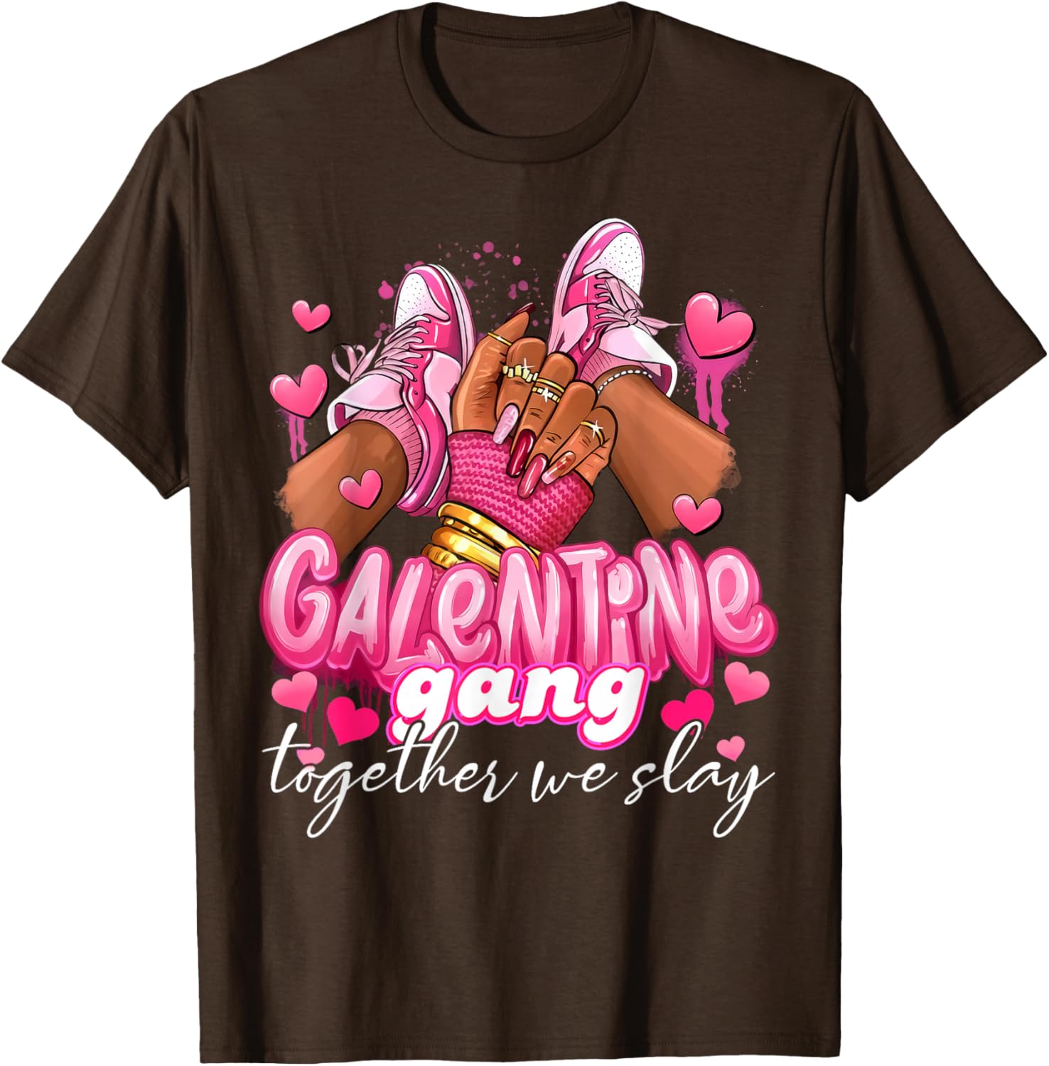Women Galentine Gang Together We Slay Valentine's Day T-Shirt - 14
