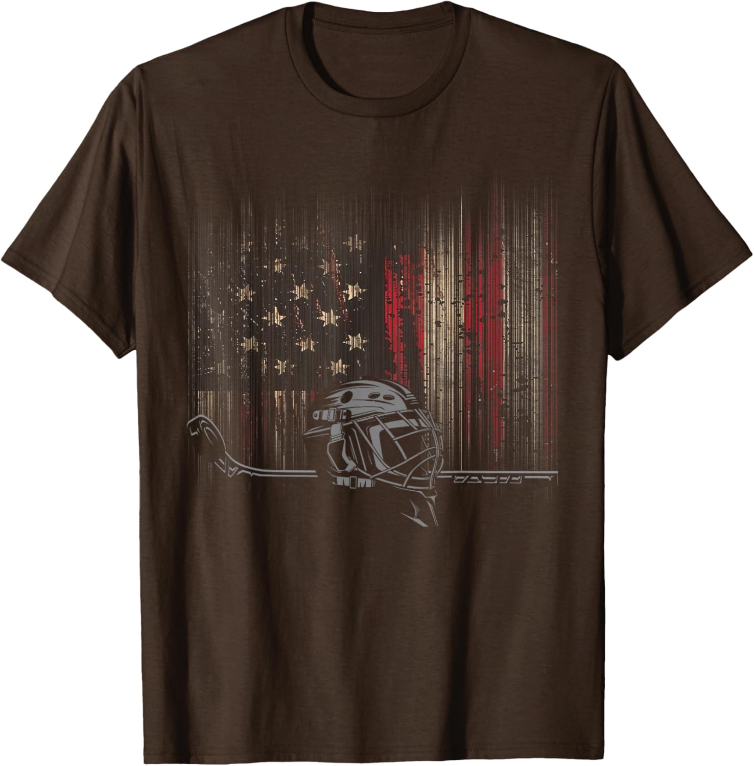 Patriotic American Flag Hockey T-Shirt for Hockey Lovers and Fans - 5