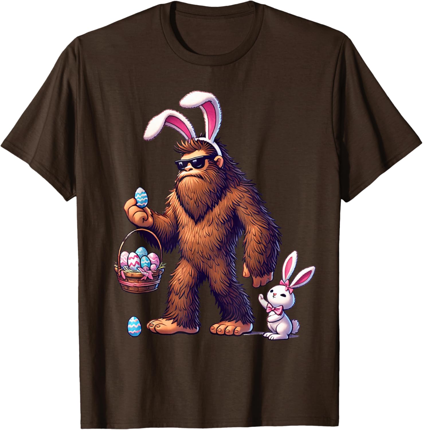 Bigfoot Sasquatch Bunny Easter Eggs T-Shirt for Kids and Men - 10