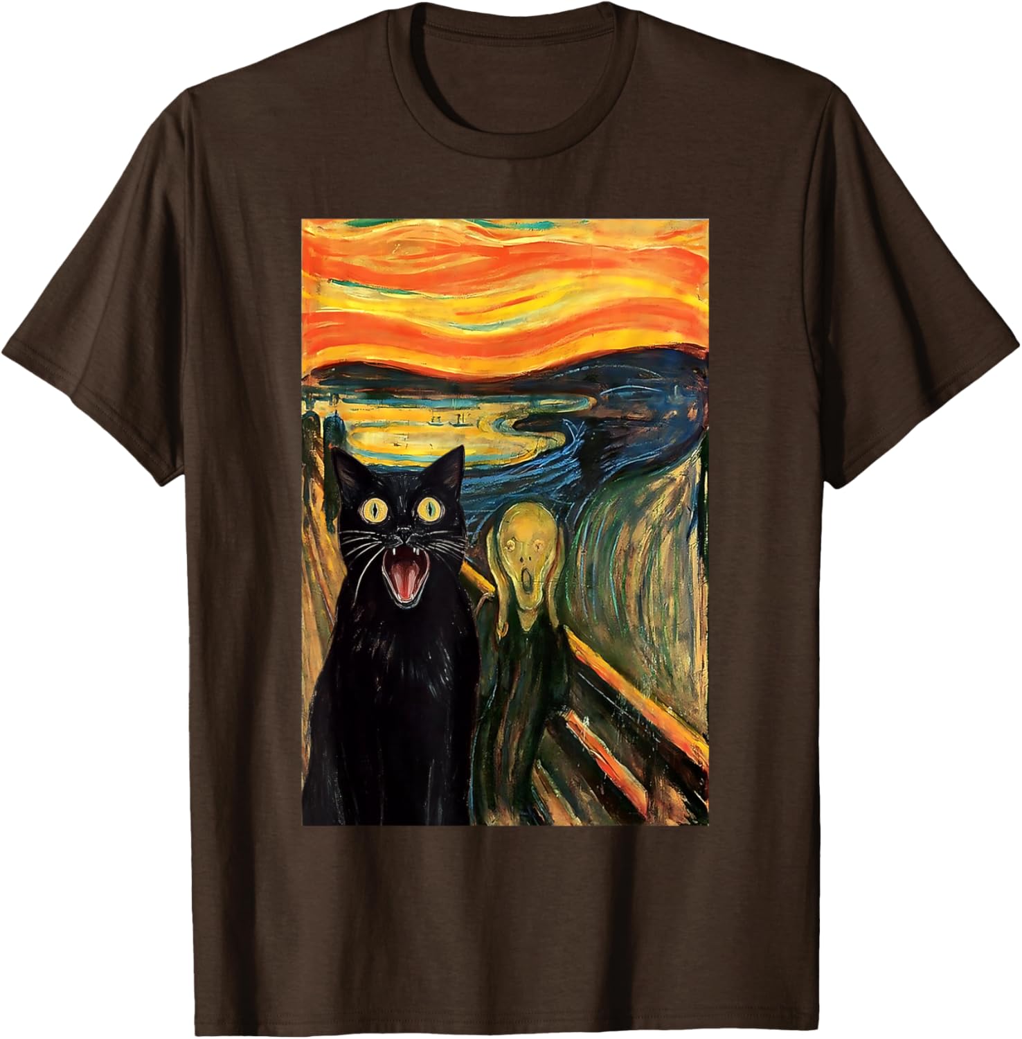 Funny Black Cat Scream Parody T-Shirt for Cat Lovers and Fans - 27