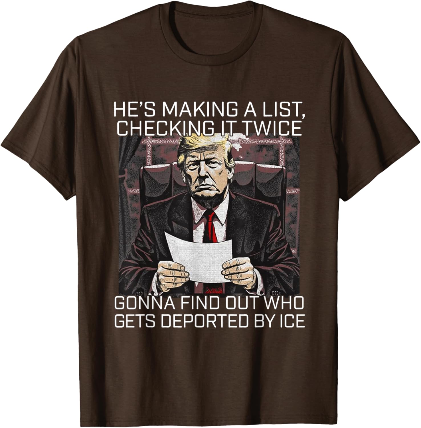 He's Making A List Checking It Twice T-Shirt for Christmas Cheer - 19