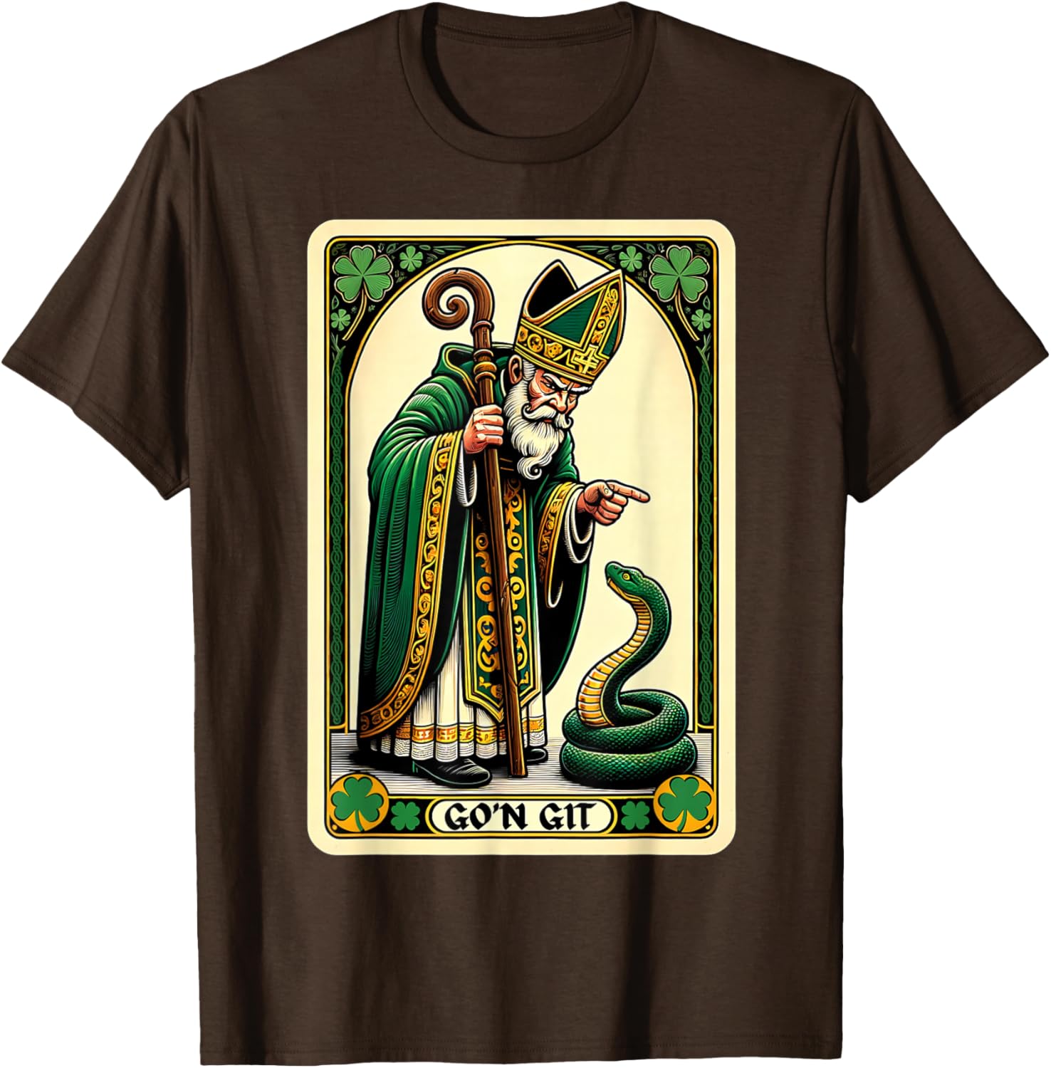 Funny St Patricks Day Tarot Card Go'n Git T-Shirt for Festive Fun - 18