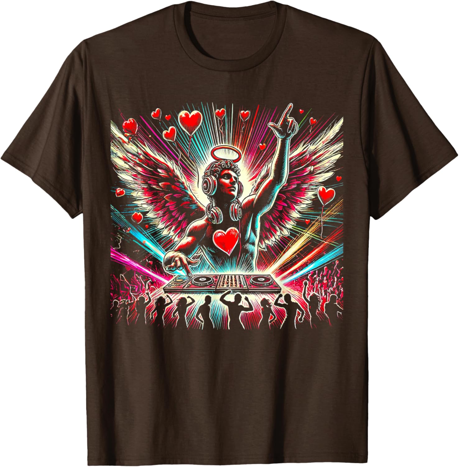 DJ Cupid Angel Valentine's Day Party Shirt Cool DJ Tee for Men and Women - 2