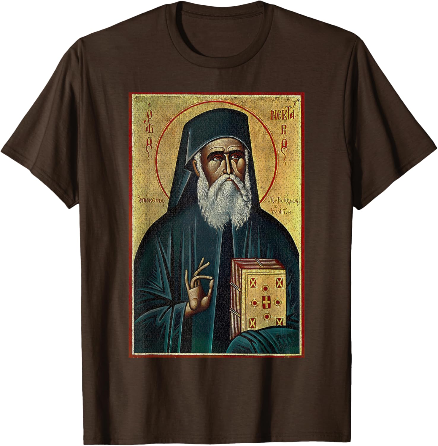 St Nektarios of Aegina Byzantine Christian T-Shirt for Faithful Wear - 24