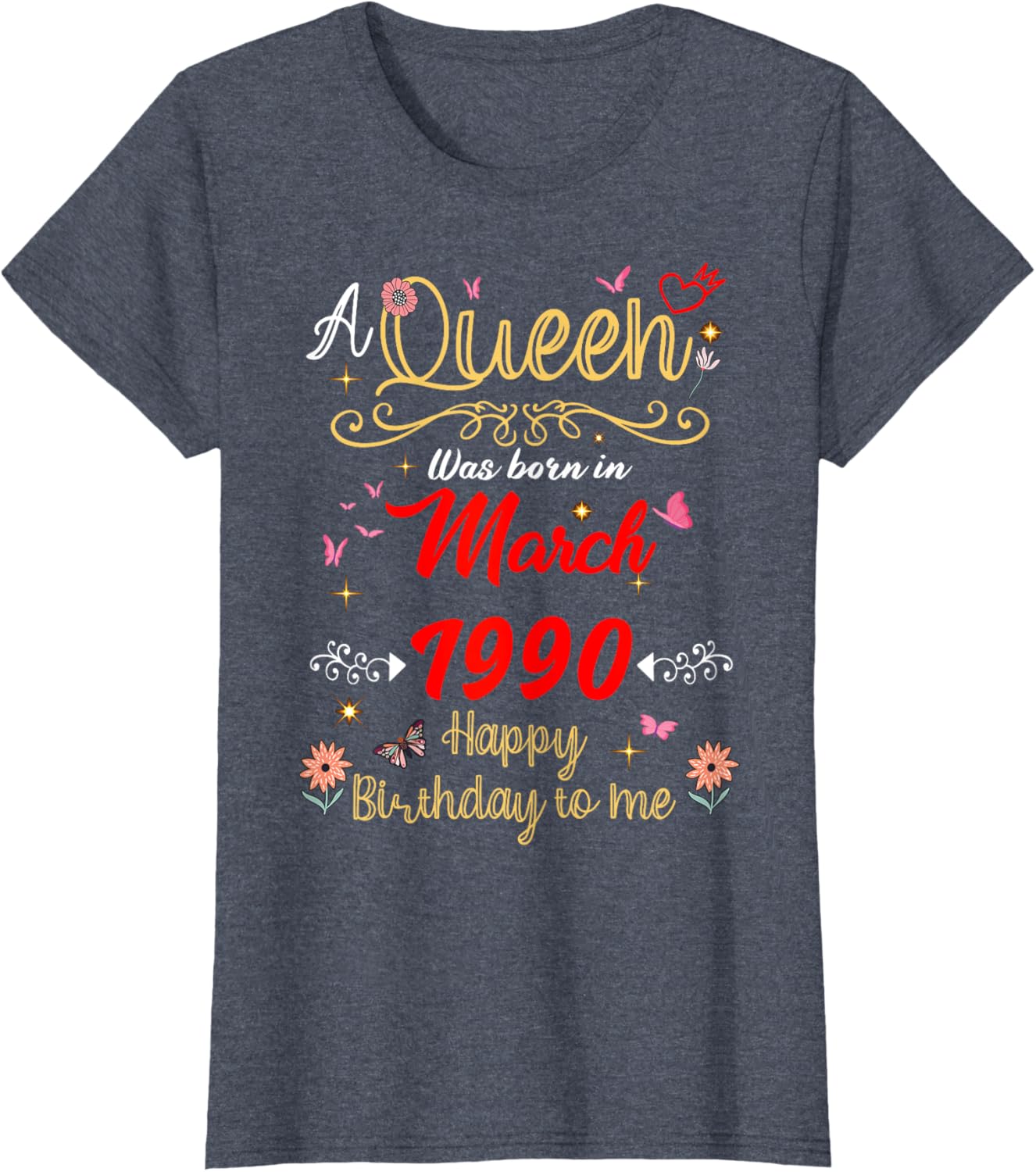 March Birthday Queen T-Shirt Since 1990 for March Girls - 5