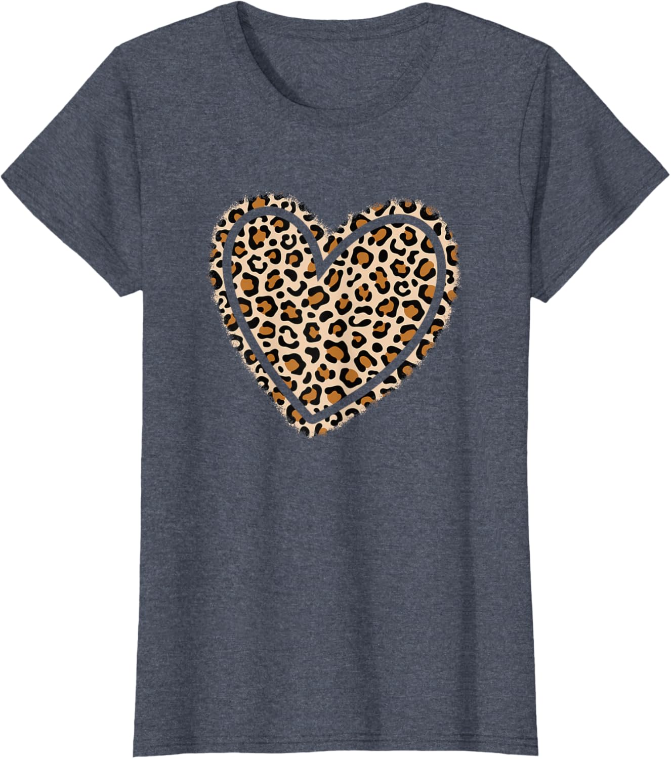 Cute Leopard Print Heart T-Shirt for Women and Girls - Stylish Apparel - 2