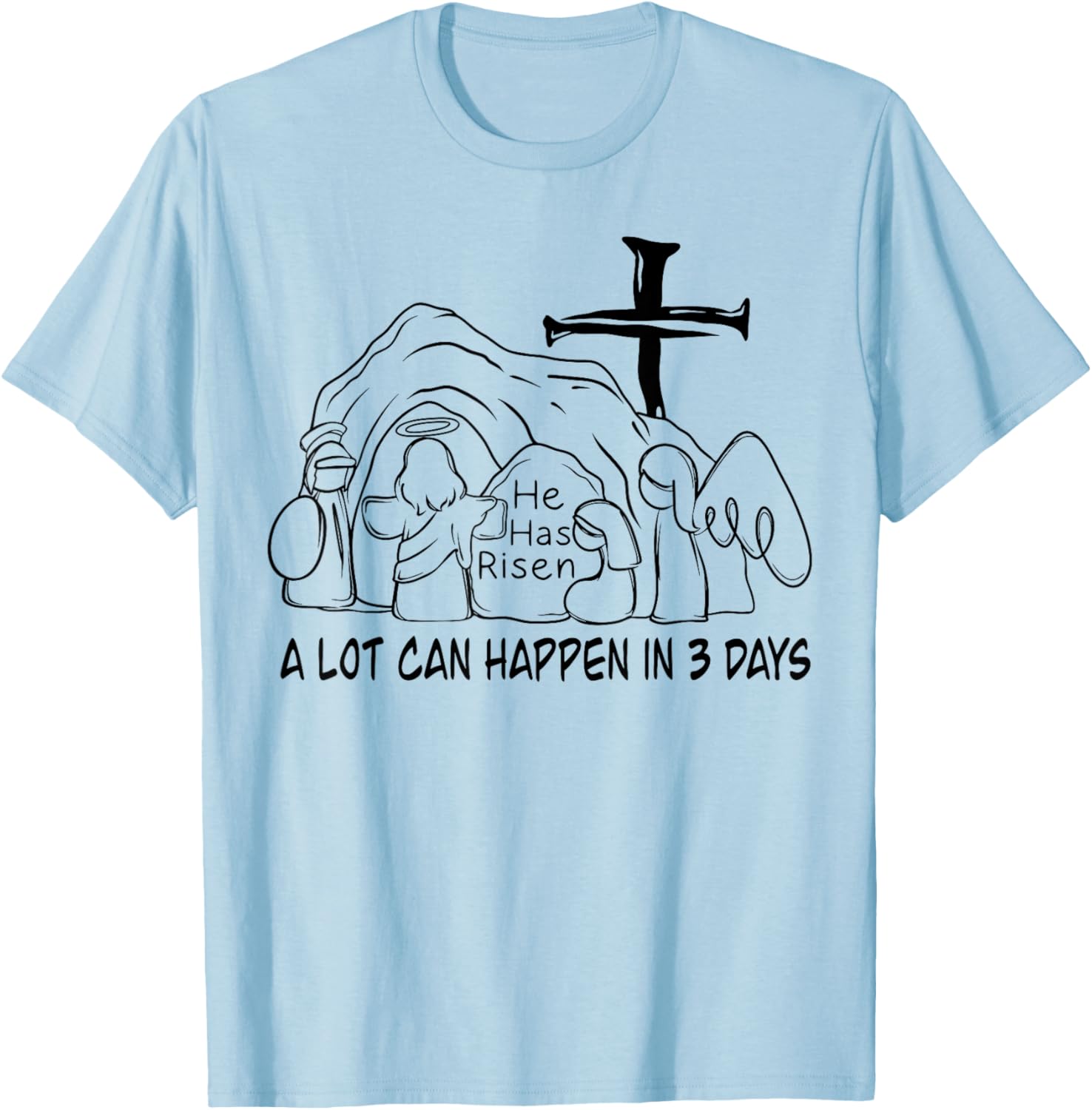 Retro Christian Easter T-Shirt A Lot Can Happen In 3 Days Fun Design - 18