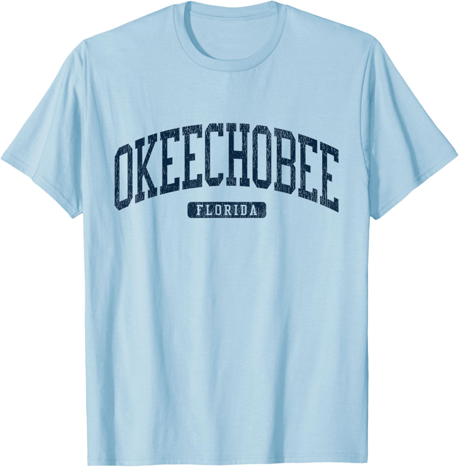 Okeechobee Florida College Style Blue T-Shirt for Students and Fans - 17