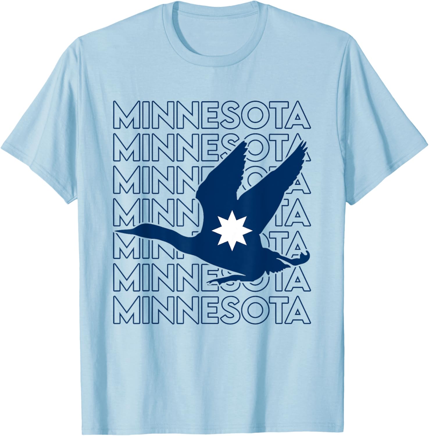 Minnesota State Loon T-Shirt Featuring Loon Bird and State Flag Design - 1