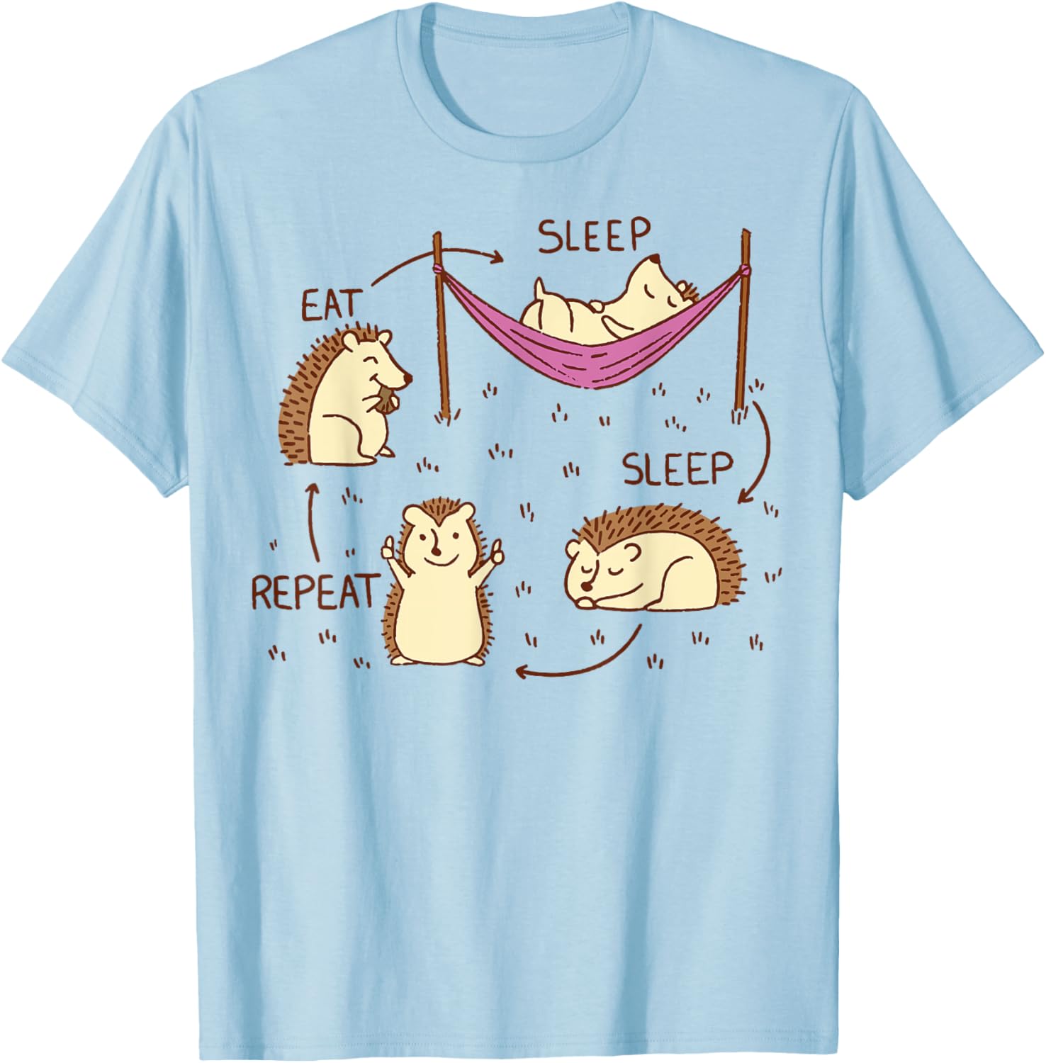 Hedgehog Life Cycle Eat Sleep Repeat T-Shirt for Animal Lovers - 4