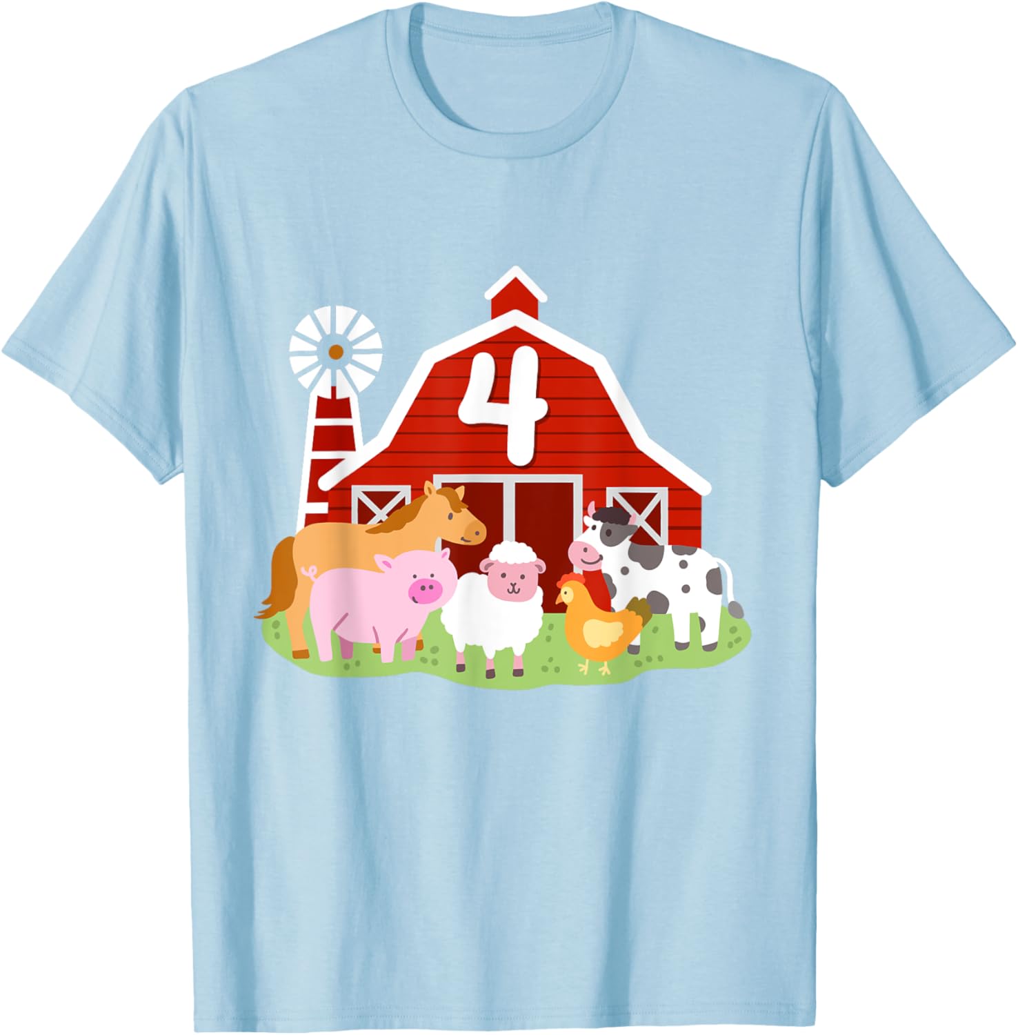 Adorable 4th Birthday Farm Animals T-Shirt for Boys Toddler Party Fun - 17
