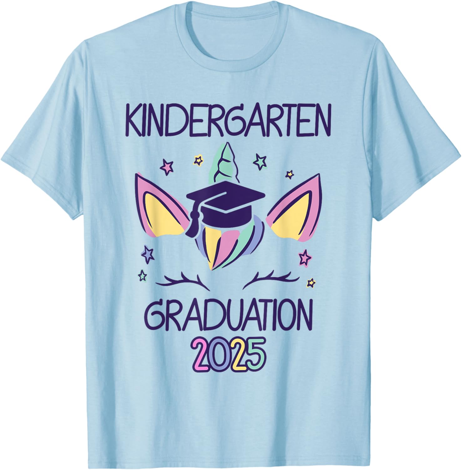 Adorable Unicorn Kindergarten Graduation 2025 T-Shirt for Kids - 3