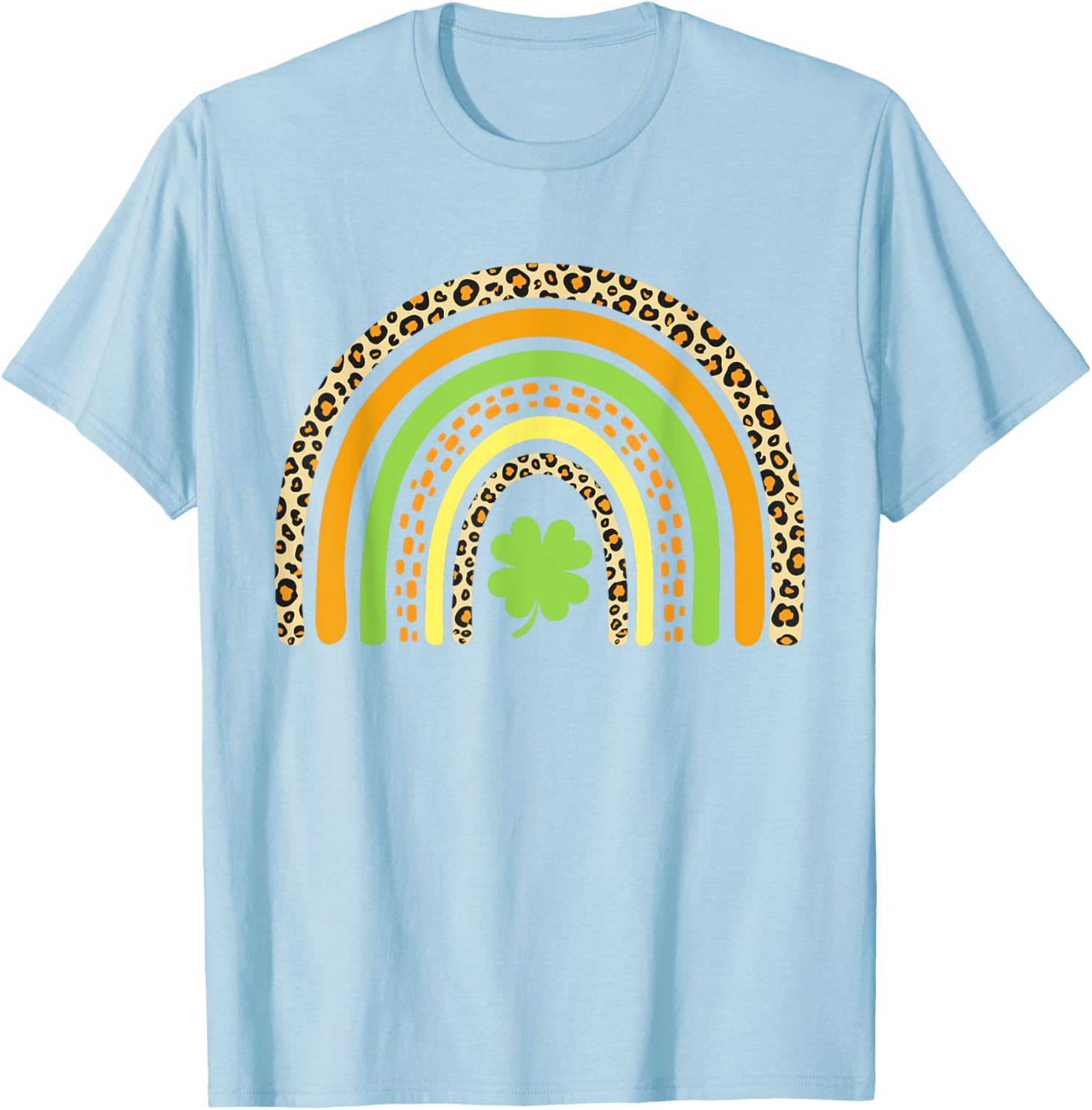 St Patrick's Day Leopard Rainbow Clover T-Shirt for Festive Fun - 20