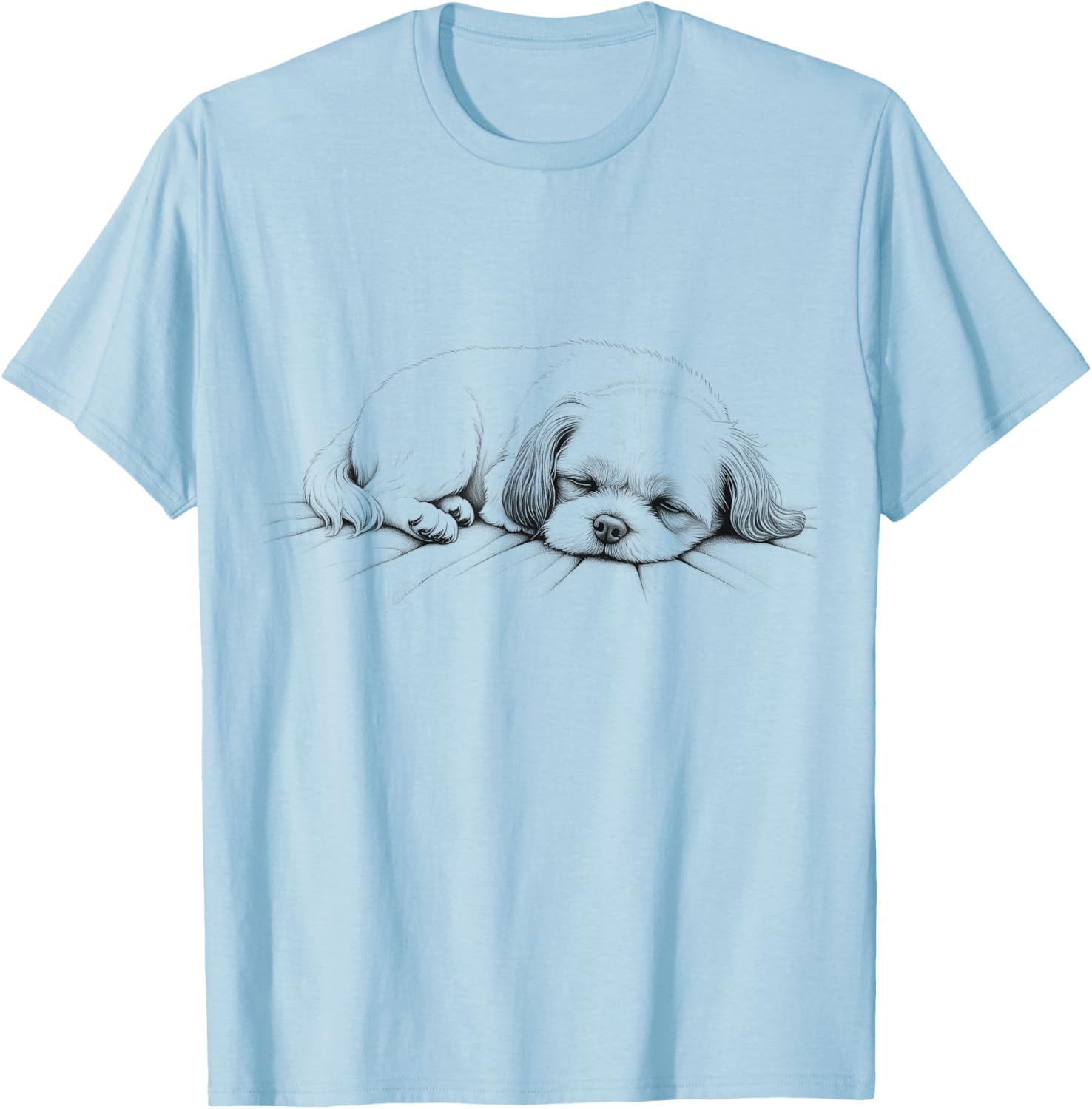 Adorable Shih Tzu Sleeping Design T-Shirt for Dog Lovers Men and Women - 2