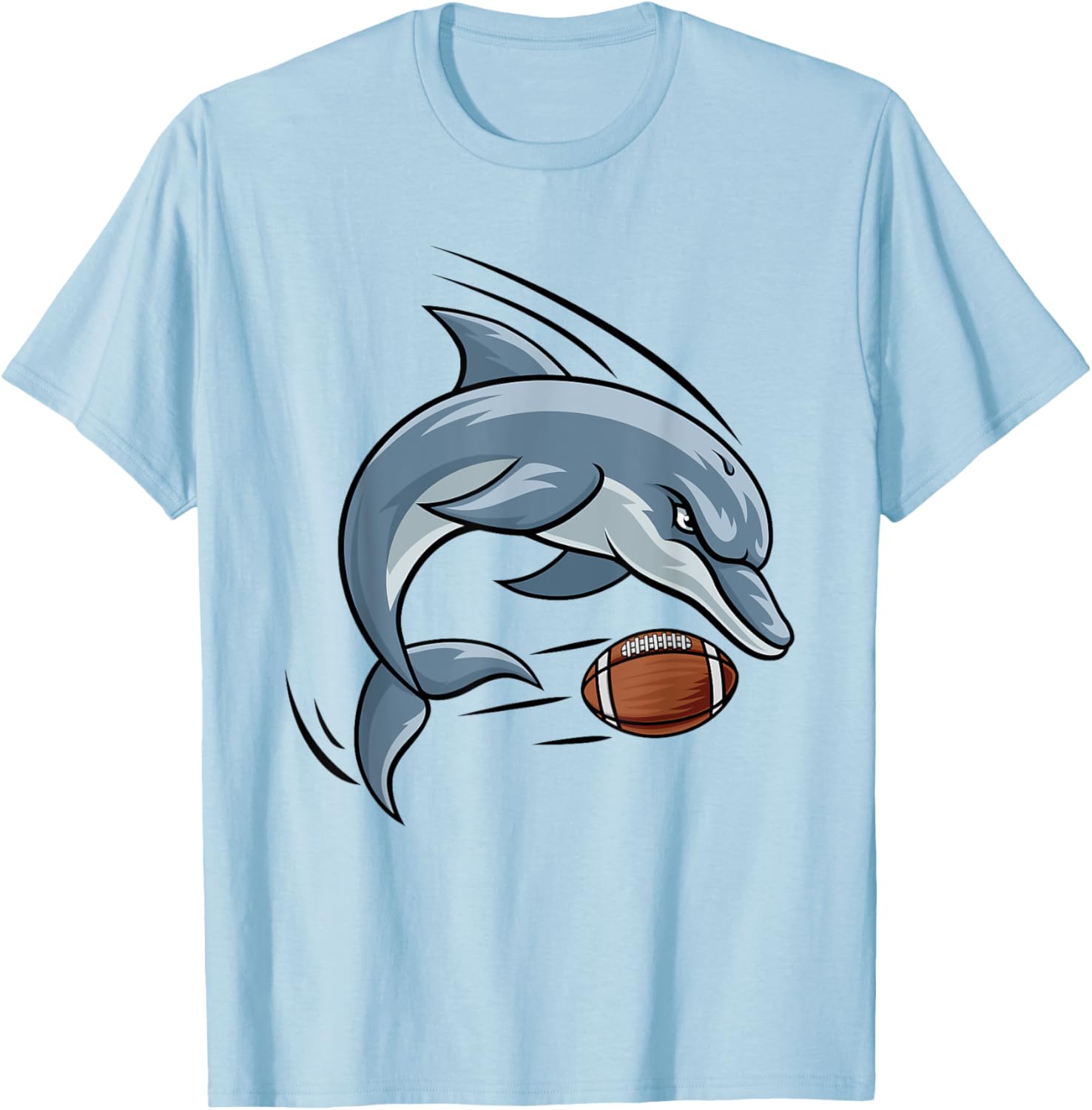Dolphin Cartoon Character Football T-Shirt for Fun and Sporty Style - 26