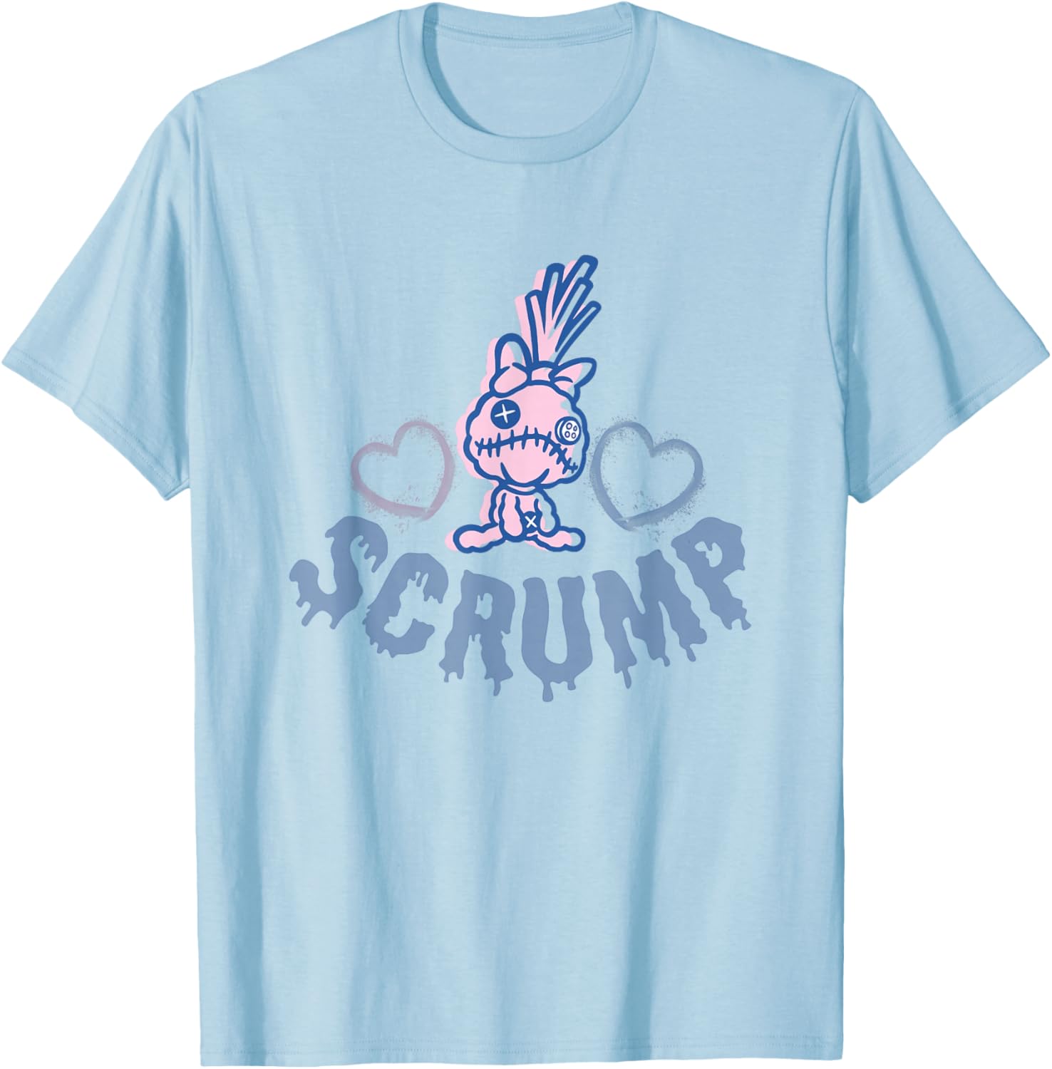 Disney Lilo & Stitch Scrump Stitch Toy T-Shirt with Blue and Pink Hearts - 1