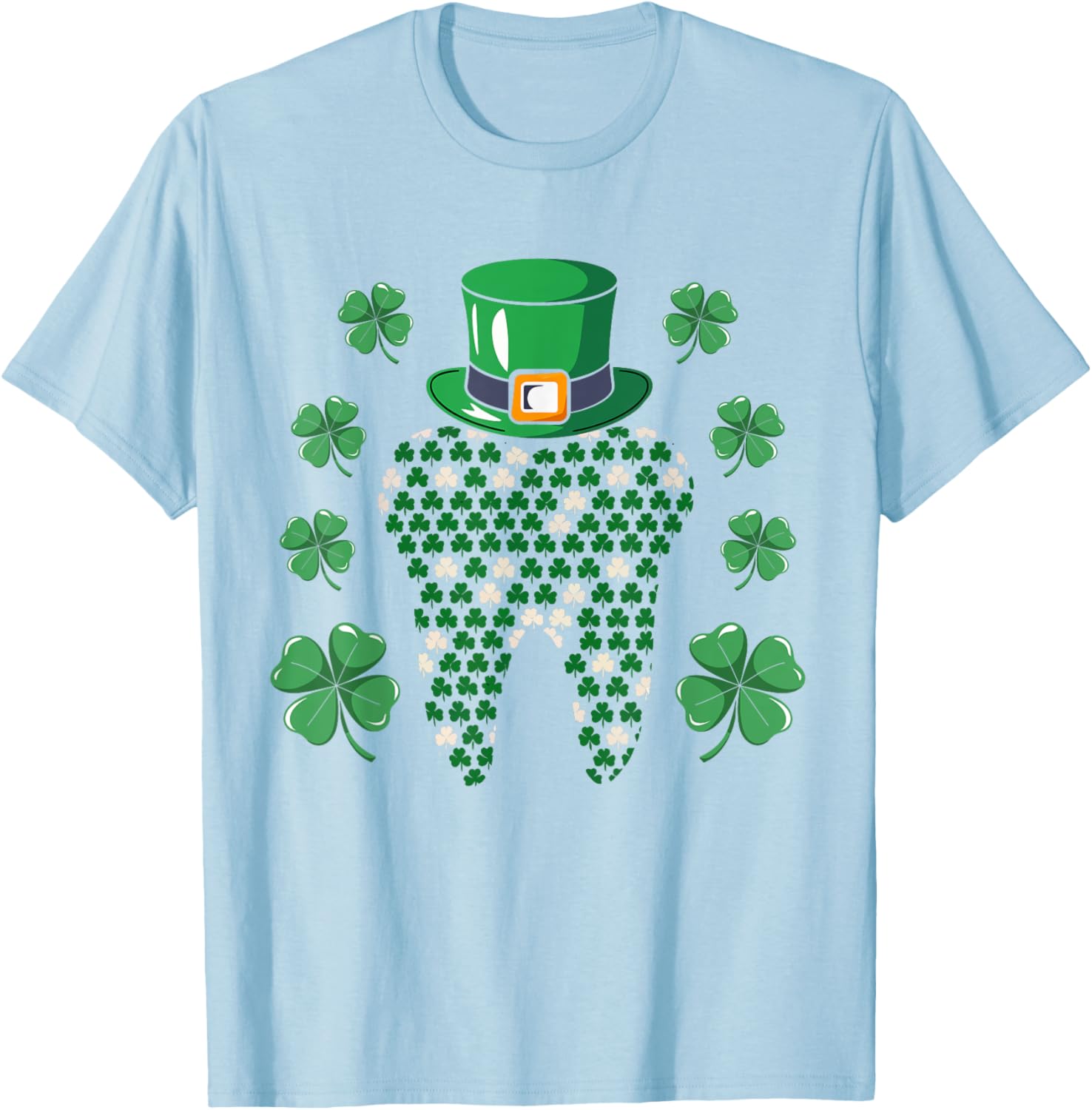 Tooth Leprechaun Hat St Patrick's Day Dentist T-Shirt for Men - 4