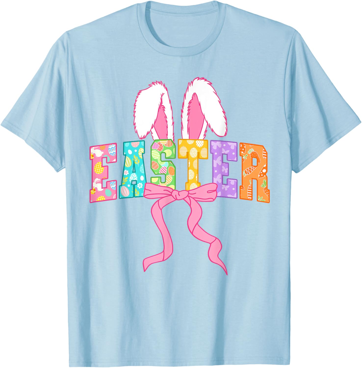 Happy Easter Coquette Bow Bunny Mama T-Shirt for Women and Girls - 21