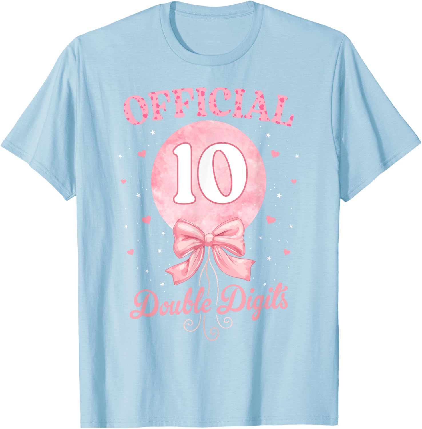 Pink Coquette Bow T-Shirt for 10 Year Old Birthday Girl Celebration - 19