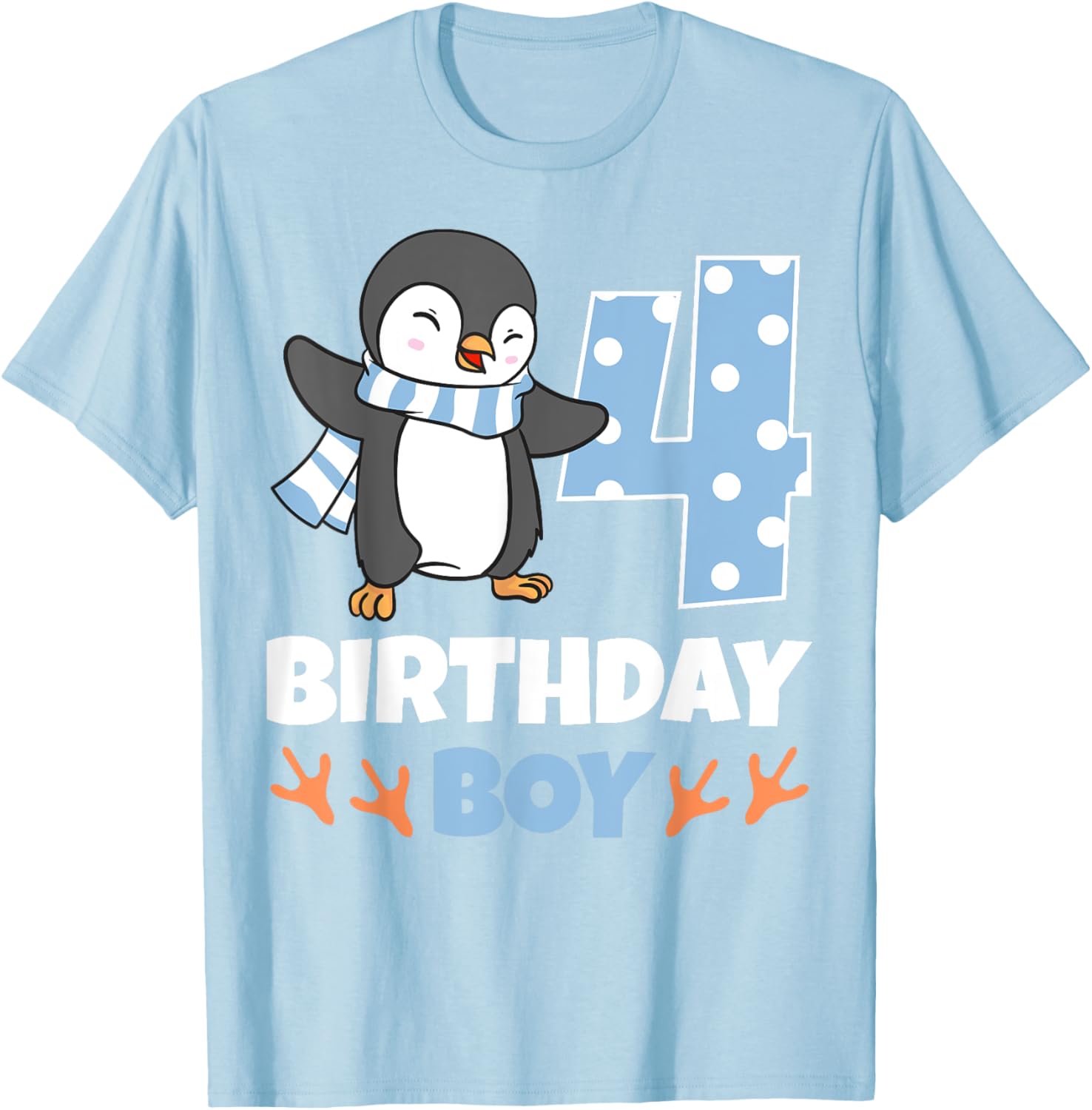 Adorable Penguin 4th Birthday Boy Winter Theme Party T-Shirt - 14