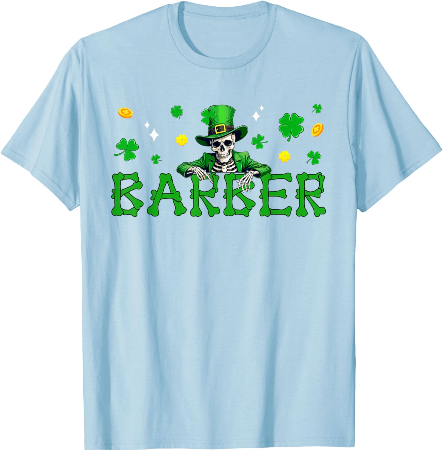 St. Patrick's Day Skeleton Shamrock T-Shirt for Irish Job Fans - 21