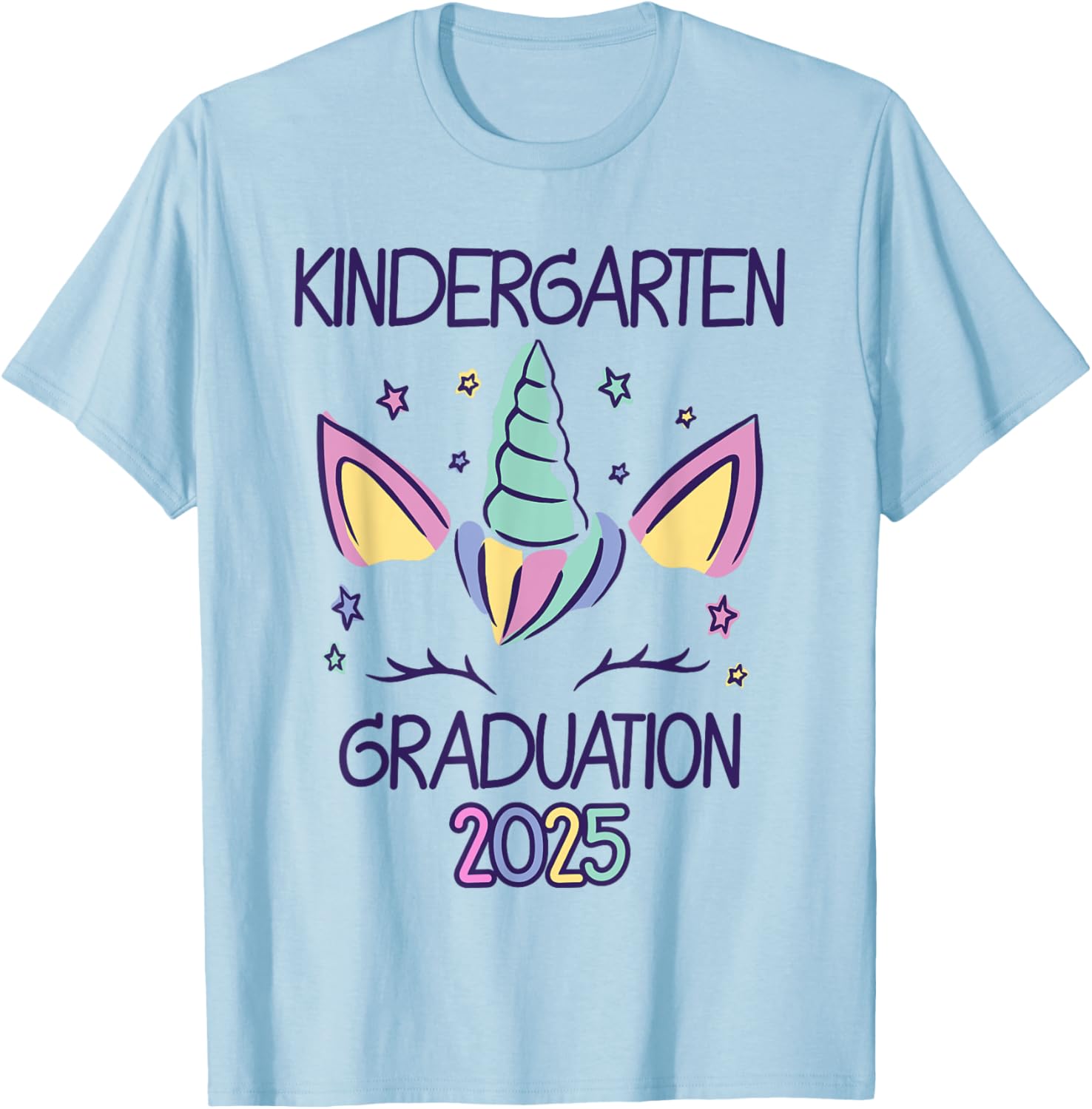 Cute Unicorn Kindergarten Graduation 2025 T-Shirt for Kids - 5