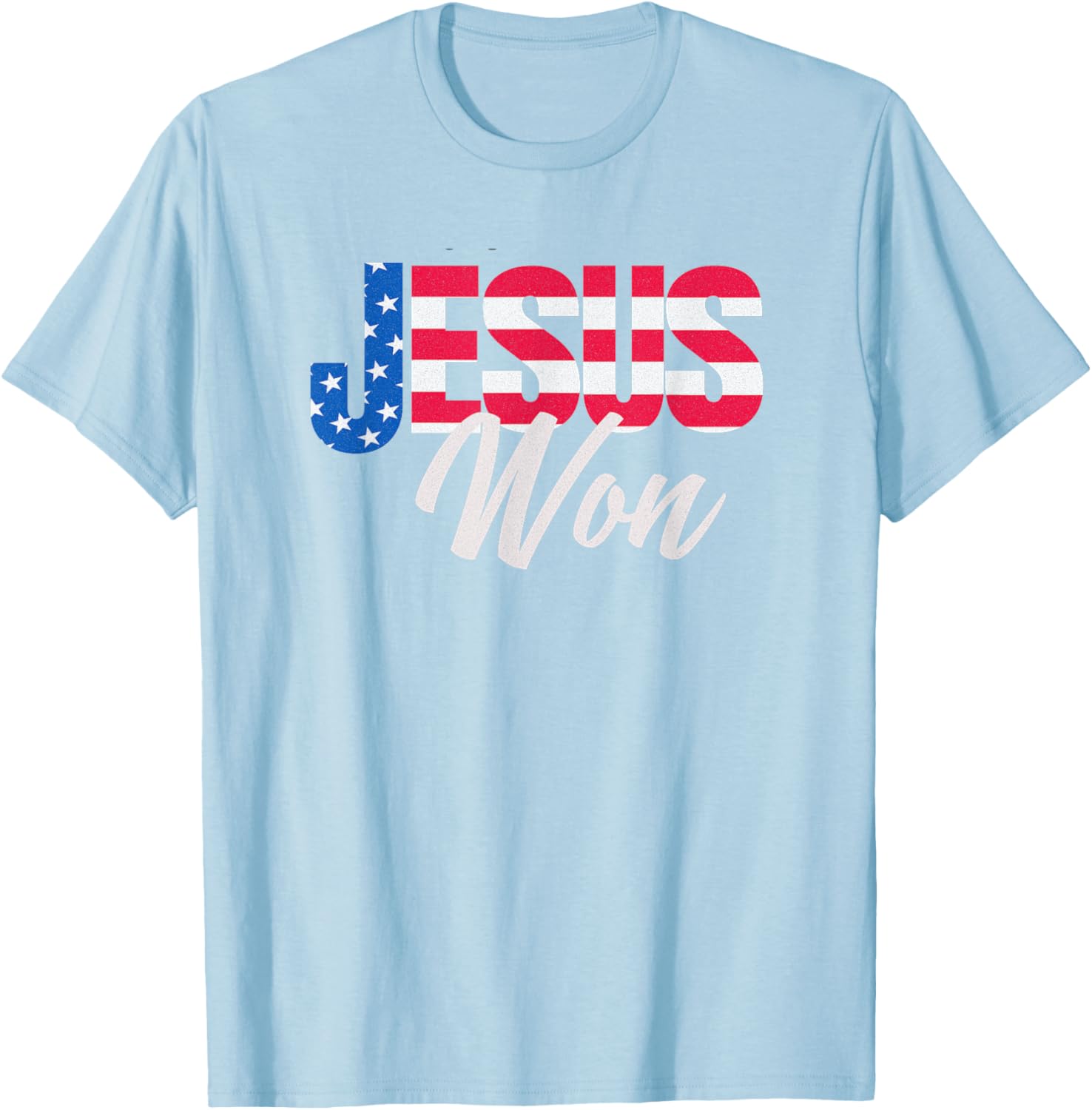Patriotic Christian T-Shirt Jesus Won Design for Faith and Freedom Fans - 5