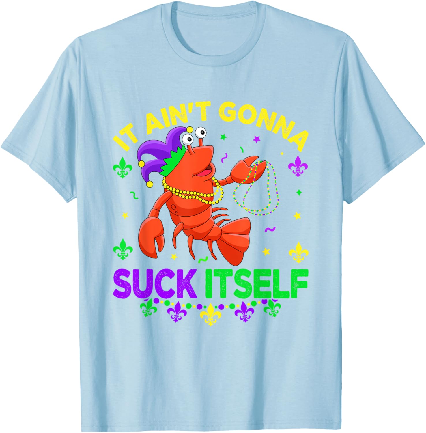 Fun Crawfish Jester Beads Mardi Gras T-Shirt for Festive Celebrations - 14