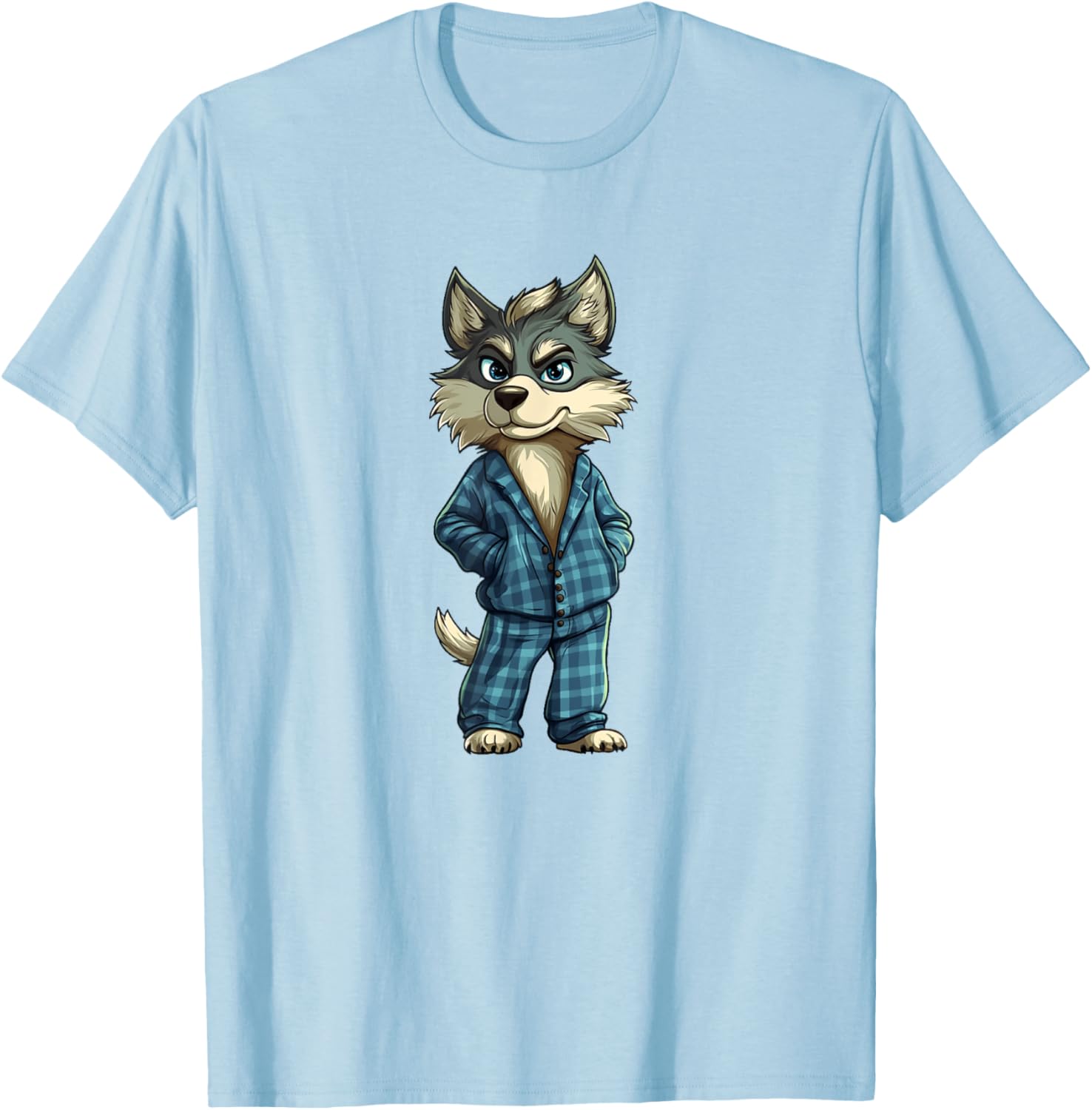 Funny Dreamy Wolf Pajama T-Shirt for Sleepy Boys and Girls - 14