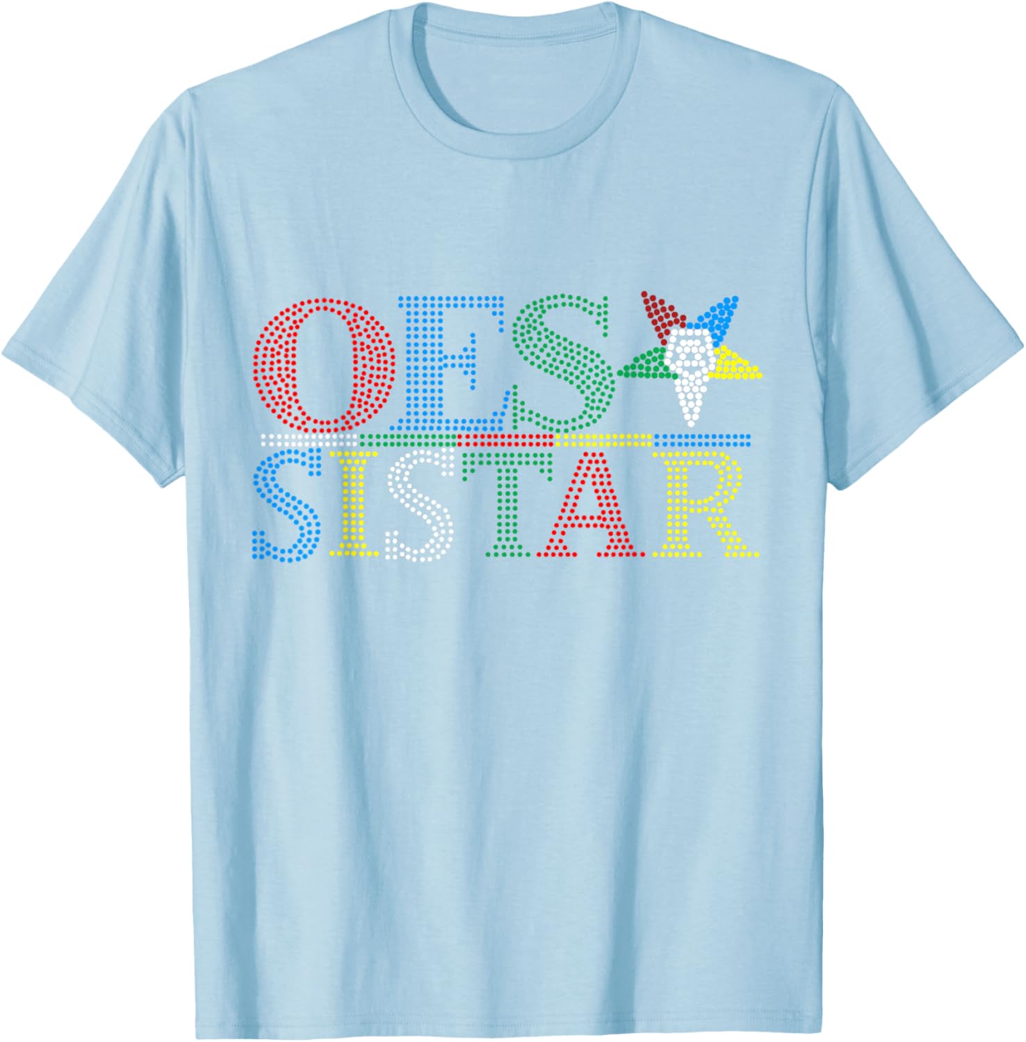 OES Sistar Dot Print Design Order of the Eastern Star Sisters T-Shirt - 7
