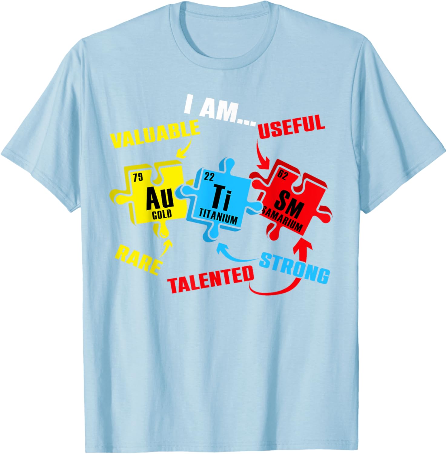 Chemistry Elements Periodic Table Puzzle T-Shirt for Autism Awareness - 15