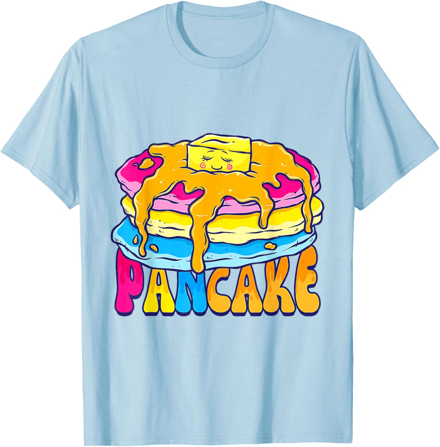 Pancakes Pansexual Pride T-Shirt for LGBTQ+ Omnisexual Love and Fun - 12