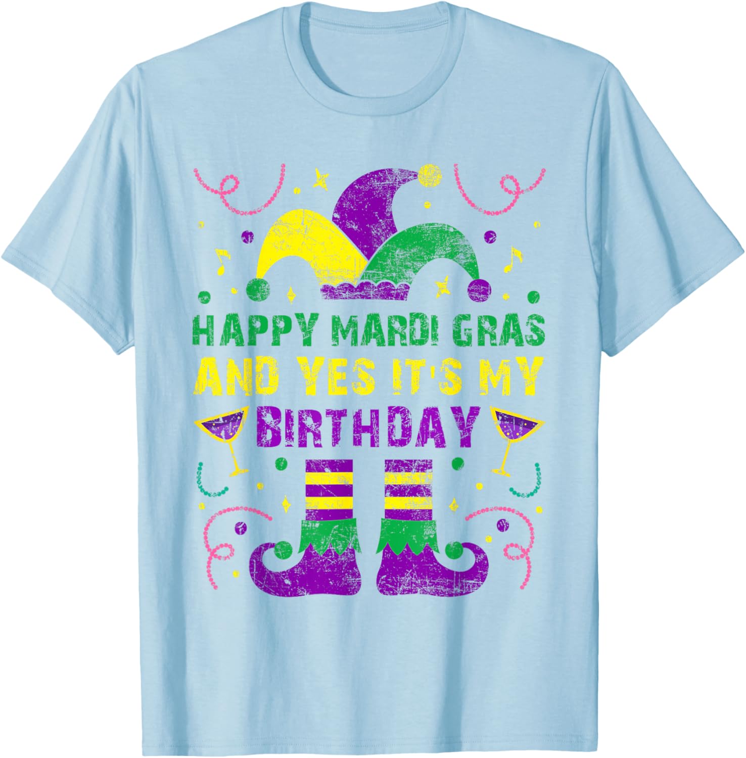Happy Mardi Gras Birthday T-Shirt for Men Women Kids Party Fun - 17