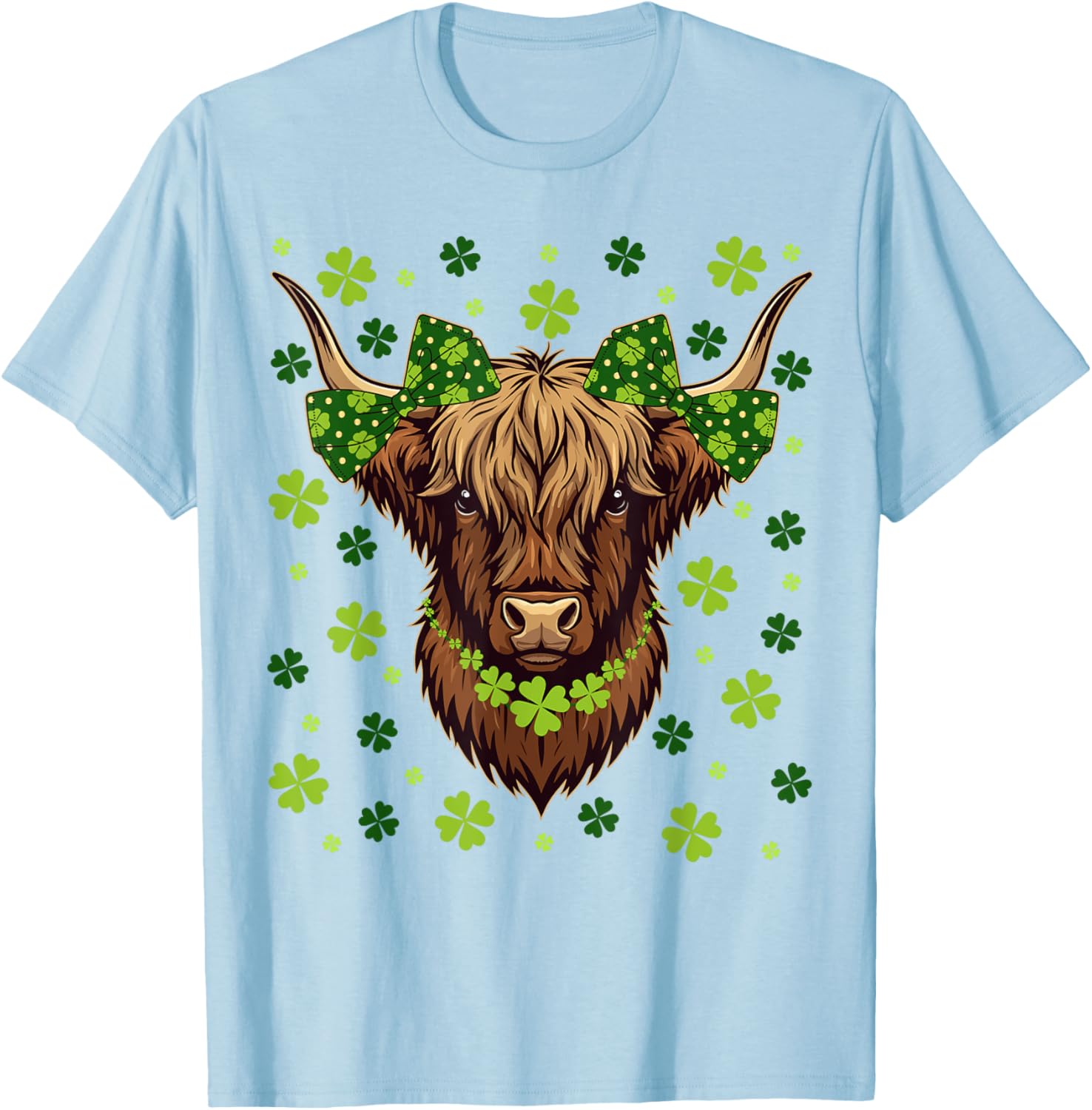 Highland Cow Shamrock T-Shirt for St Patricks Day Celebrations - 11