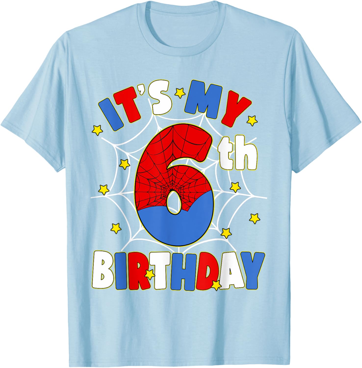Kids Boys Spider Theme 6th Birthday Party T-Shirt for Fun Celebrations - 21